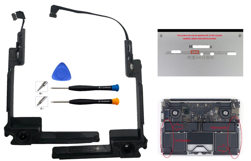 ITTECC Right and Left Speaker Replacement Fit for Pro 13" Retina A1425 Late 2012, Early 2013 - Image 3